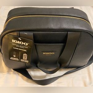 Igloo Black & Gold Luxe Satchel Cooler Bag Breastfeeding Baby Insulated NWT